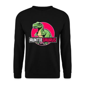 Tanteaurus T Rex Dinosaur Aunt Saurus Family - Unisex Sweatshirt - black - Front - Alina (178cm) & Michal (187cm)