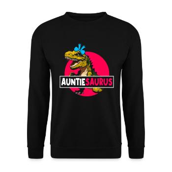 Tanteaurus T Rex Dinosaur Aunt Saurus Family - Unisex Sweatshirt - black - Front - Alina (178cm) & Michal (187cm)
