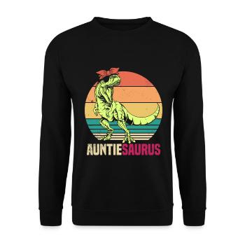 Tanteaurus T Rex Dinosaur Aunt Saurus Family - Unisex Sweatshirt - black - Front - Alina (178cm) & Michal (187cm)