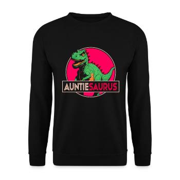 Tanteaurus T Rex Dinosaur Aunt Saurus Family - Unisex Sweatshirt - black - Front - Alina (178cm) & Michal (187cm)