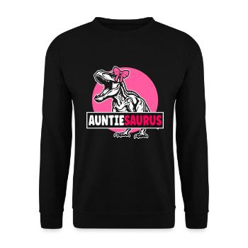 Tanteaurus T Rex Dinosaur Aunt Saurus Family - Unisex Sweatshirt - black - Front - Alina (178cm) & Michal (187cm)