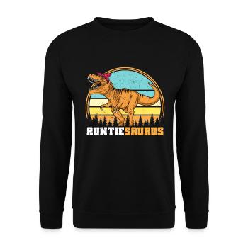 Tanteaurus T Rex Dinosaur Aunt Saurus Family - Unisex Sweatshirt - black - Front - Alina (178cm) & Michal (187cm)