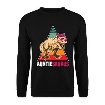 Tanteaurus T Rex Dinosaur Aunt Saurus Family - Unisex Sweatshirt - black - Front - Alina (178cm) & Michal (187cm)