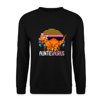 Tanteaurus T Rex Dinosaur Aunt Saurus Family - Unisex Sweatshirt - black - Front - Alina (178cm) & Michal (187cm)