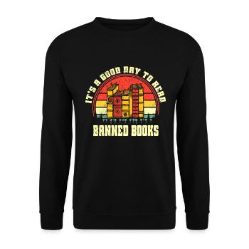 Banned Books Lovers Read Book Books - Unisex Sweatshirt - black - Front - Alina (178cm) & Michal (187cm)
