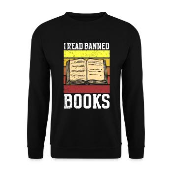 Banned Books Lovers Read Book Books - Unisex Sweatshirt - black - Front - Alina (178cm) & Michal (187cm)