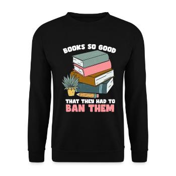Banned Books Lovers Read Book Books - Unisex Sweatshirt - black - Front - Alina (178cm) & Michal (187cm)