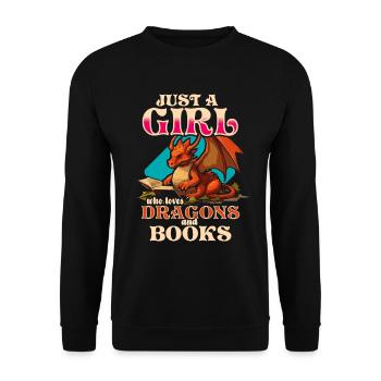 Dragons et livres Dragon Lover Bookish - Sweat-shirt Unisexe - noir - Devant - Alina (178cm) & Michal (187cm)