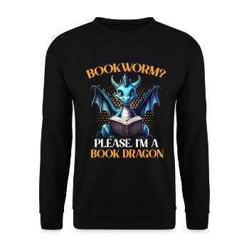 Dragons et livres Dragon Lover Bookish - Sweat-shirt Unisexe - noir - Devant - Alina (178cm) & Michal (187cm)