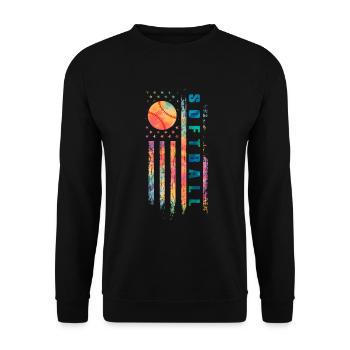 Binden Sie Dye Softball Teen Girls Softballspieler - Unisex Pullover - Schwarz - Vorne - Alina (178cm) & Michal (187cm)