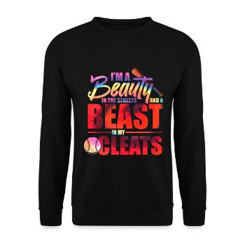 Binden Sie Dye Softball Teen Girls Softballspieler - Unisex Pullover - Schwarz - Vorne - Alina (178cm) & Michal (187cm)