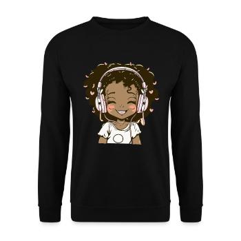K-Pop Anime African American Kpop Music - Unisex Sweatshirt - black - Front - Alina (178cm) & Michal (187cm)