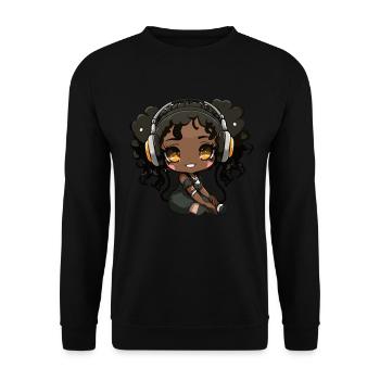 K-Pop Anime African American Kpop Music - Unisex Sweatshirt - black - Front - Alina (178cm) & Michal (187cm)