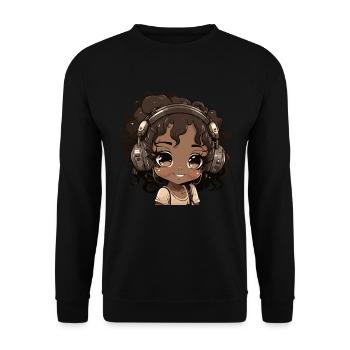 K-Pop Anime African American Kpop Music - Unisex Sweatshirt - black - Front - Alina (178cm) & Michal (187cm)