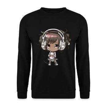 K-Pop Anime African American Kpop Music - Unisex Sweatshirt - black - Front - Alina (178cm) & Michal (187cm)