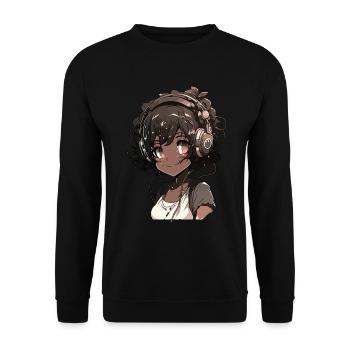 K-Pop Anime African American Kpop Music - Unisex Sweatshirt - black - Front - Alina (178cm) & Michal (187cm)