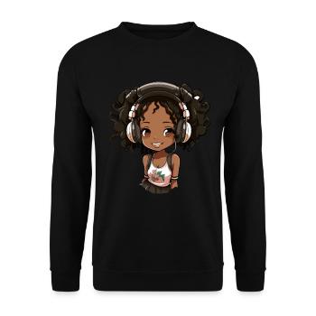 K-Pop Anime African American Kpop Music - Unisex Sweatshirt - black - Front - Alina (178cm) & Michal (187cm)