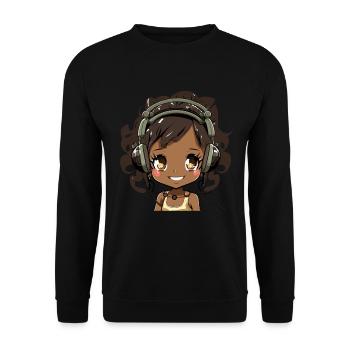 K-Pop Anime African American Kpop Music - Unisex Sweatshirt - black - Front - Alina (178cm) & Michal (187cm)