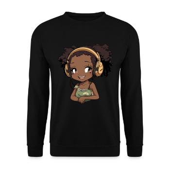 K-Pop Anime African American Kpop Music - Unisex Sweatshirt - black - Front - Alina (178cm) & Michal (187cm)