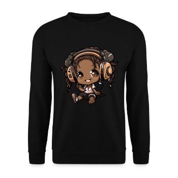 K-Pop Anime African American Kpop Music - Unisex Sweatshirt - black - Front - Alina (178cm) & Michal (187cm)