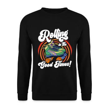 Roller Skates Funny 80s Roller Disco Skating - Unisex Sweatshirt - black - Front - Alina (178cm) & Michal (187cm)