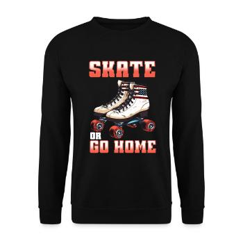 Roller Skates Funny 80s Roller Disco Skating - Unisex Sweatshirt - black - Front - Alina (178cm) & Michal (187cm)