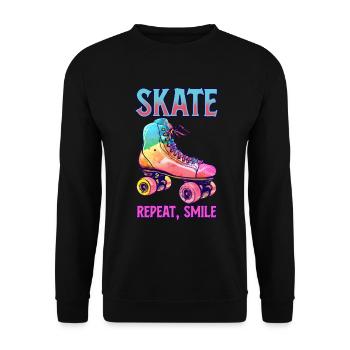 Roller Skates Funny 80s Roller Disco Skating - Unisex Sweatshirt - black - Front - Alina (178cm) & Michal (187cm)