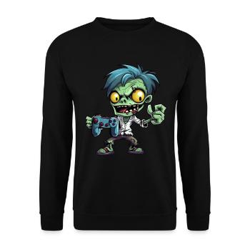 Mignon Zombie Joueur Gaming Zombie Lover - Sweat-shirt Unisexe - noir - Devant - Alina (178cm) & Michal (187cm)