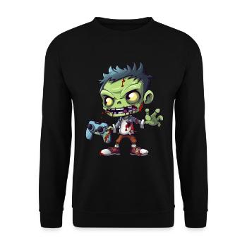 Mignon Zombie Joueur Gaming Zombie Lover - Sweat-shirt Unisexe - noir - Devant - Alina (178cm) & Michal (187cm)