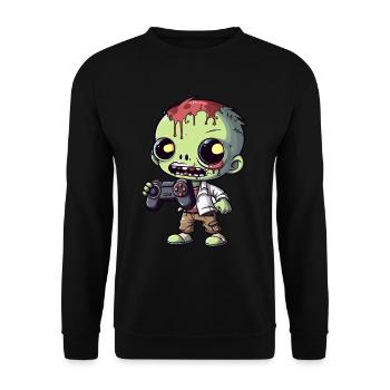 Mignon Zombie Joueur Gaming Zombie Lover - Sweat-shirt Unisexe - noir - Devant - Alina (178cm) & Michal (187cm)