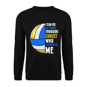 I Can Do All Things Through Christ Volleyball - Unisex Pullover - Schwarz - Vorne - Alina (178cm) & Michal (187cm)