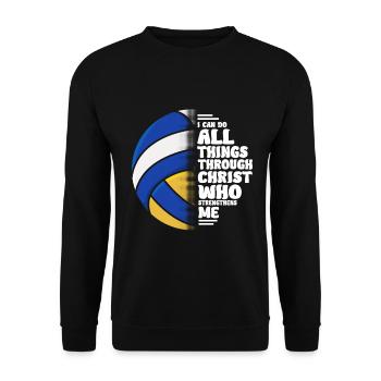 I Can Do All Things Through Christ Volleyball - Unisex Pullover - Schwarz - Vorne - Alina (178cm) & Michal (187cm)