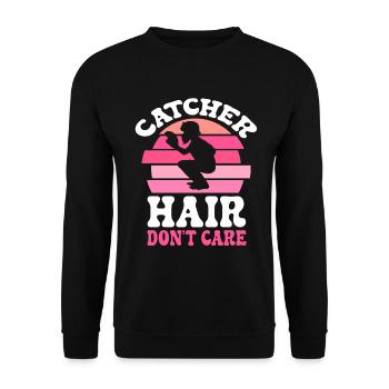 Catcher Softball Lover Bat Ball - Unisex Sweatshirt - black - Front - Alina (178cm) & Michal (187cm)
