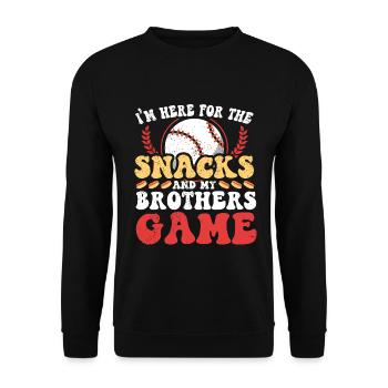 Frère Fan De Baseball Jouant Au Baseball Drôles De Garçons - Sweat-shirt Unisexe - noir - Devant - Alina (178cm) & Michal (187cm)