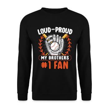 Frère Fan De Baseball Jouant Au Baseball Drôles De Garçons - Sweat-shirt Unisexe - noir - Devant - Alina (178cm) & Michal (187cm)