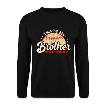 Frère Fan De Baseball Jouant Au Baseball Drôles De Garçons - Sweat-shirt Unisexe - noir - Devant - Alina (178cm) & Michal (187cm)