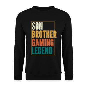 Video Games Gaming Boys Brother Teen - Unisex Sweatshirt - black - Front - Alina (178cm) & Michal (187cm)