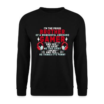 Video Games Gaming Boys Brother Teen - Unisex Sweatshirt - black - Front - Alina (178cm) & Michal (187cm)