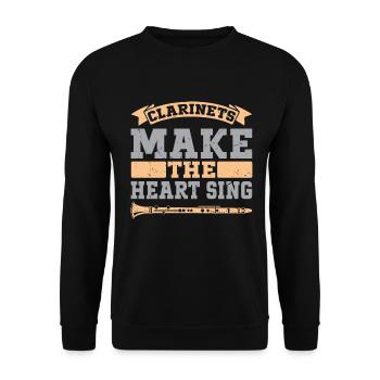 Clarinetist Clarinet Playing Bass Musician - Unisex Sweatshirt - black - Front - Alina (178cm) & Michal (187cm)
