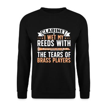 Clarinetist Clarinet Playing Bass Musician - Unisex Sweatshirt - black - Front - Alina (178cm) & Michal (187cm)