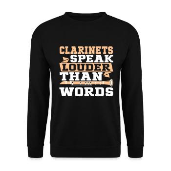 Clarinetist Clarinet Playing Bass Musician - Unisex Sweatshirt - black - Front - Alina (178cm) & Michal (187cm)