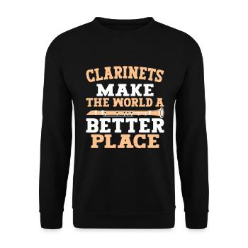 Clarinetist Clarinet Playing Bass Musician - Unisex Sweatshirt - black - Front - Alina (178cm) & Michal (187cm)