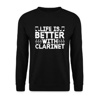 Clarinetist Clarinet Playing Bass Musician - Unisex Sweatshirt - black - Front - Alina (178cm) & Michal (187cm)
