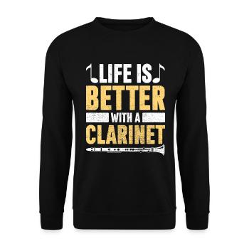 Clarinetist Clarinet Playing Bass Musician - Unisex Sweatshirt - black - Front - Alina (178cm) & Michal (187cm)