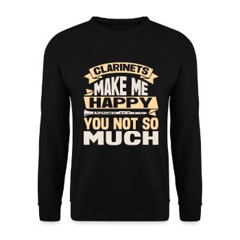 Clarinetist Clarinet Playing Bass Musician - Unisex Sweatshirt - black - Front - Alina (178cm) & Michal (187cm)