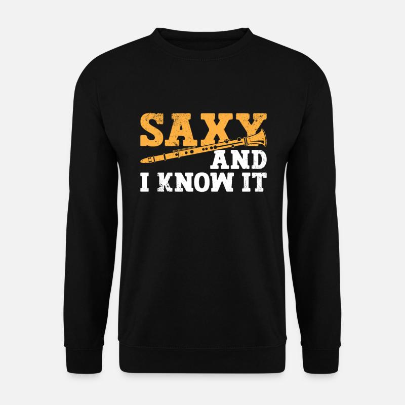 Klarinettist Klarinette Spielt Bassmusiker - Unisex Pullover - Schwarz