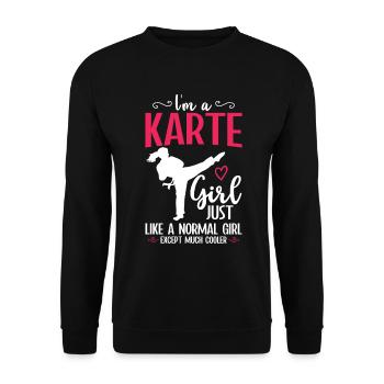 Karate Girl Martial Arts Women Karate Kick - Unisex Pullover - Schwarz - Vorne - Alina (178cm) & Michal (187cm)
