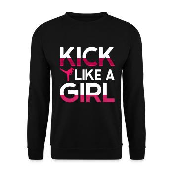 Karate Girl Martial Arts Women Karate Kick - Unisex Pullover - Schwarz - Vorne - Alina (178cm) & Michal (187cm)