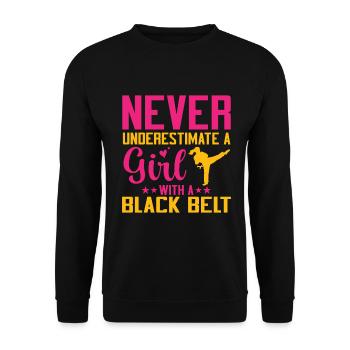 Karate Girl Martial Arts Women Karate Kick - Unisex Pullover - Schwarz - Vorne - Alina (178cm) & Michal (187cm)
