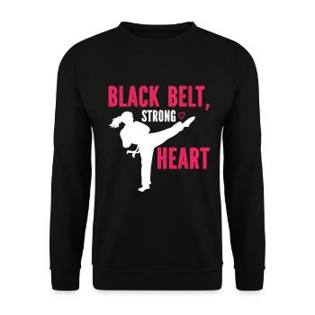Karate Girl Martial Arts Women Karate Kick - Unisex Pullover - Schwarz - Vorne - Alina (178cm) & Michal (187cm)